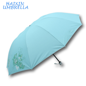 Bulk-Verkauf China-Hersteller-Spitzenqualität Kundengebundener Fabrik-Preis-tragbare grüne Farbblumen-Monsun-Regenschirm-Regenschirme Gewohnheit